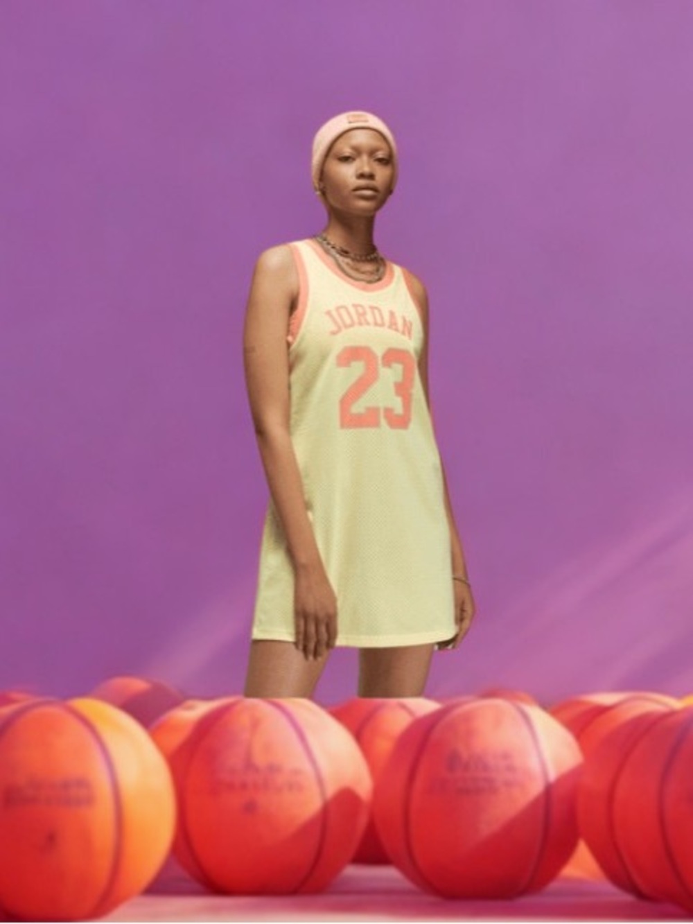 Jordan (Her)itage Women’s Dress Mesh Jersey Pink Yellow Medium NWT